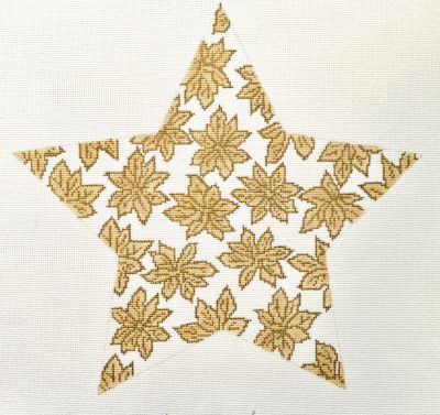 Gold 10" Tree Top Poinsettia Star Wg11860