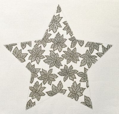 Silver 10" Tree Top Poinsettia Star WG11859