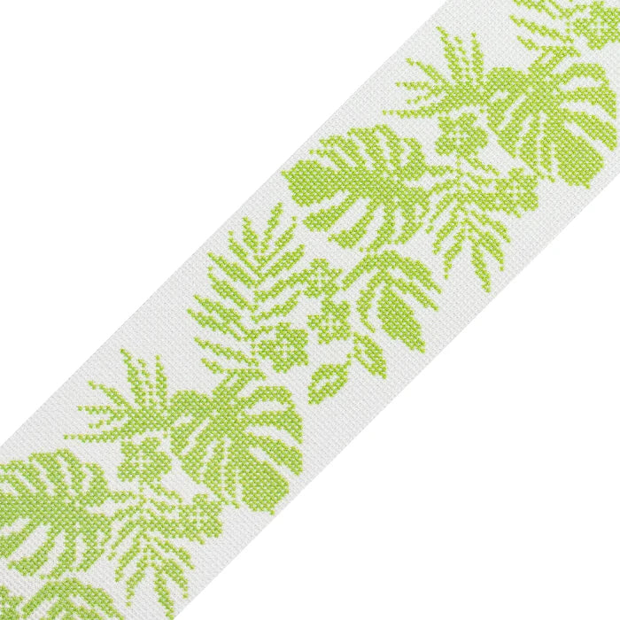 Hibiscus Band Green on White NTG KB280