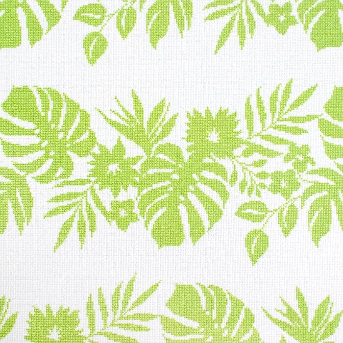 Hibiscus Pillow Green on White NTG KB281