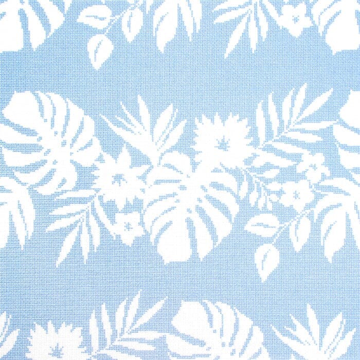 Hibiscus Pillow White on Blue NTG KB275
