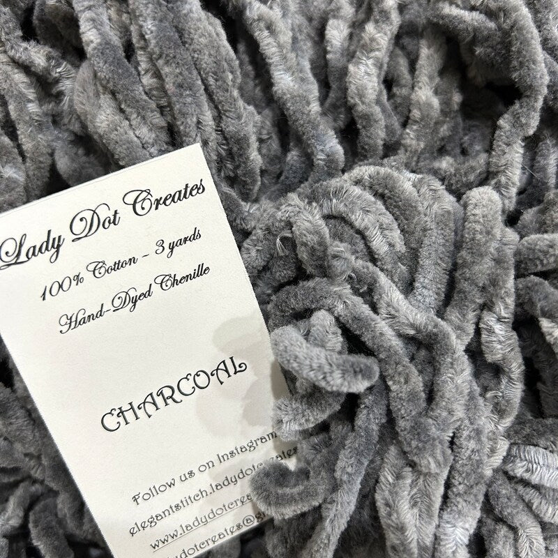 Vintage Trim Chenille 3 yards Charcoal