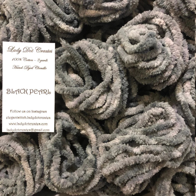 Vintage Trim Chenille 3 yards Black Pearl
