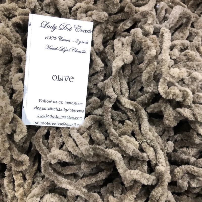 Vintage Trim Chenille 3 yards Olive
