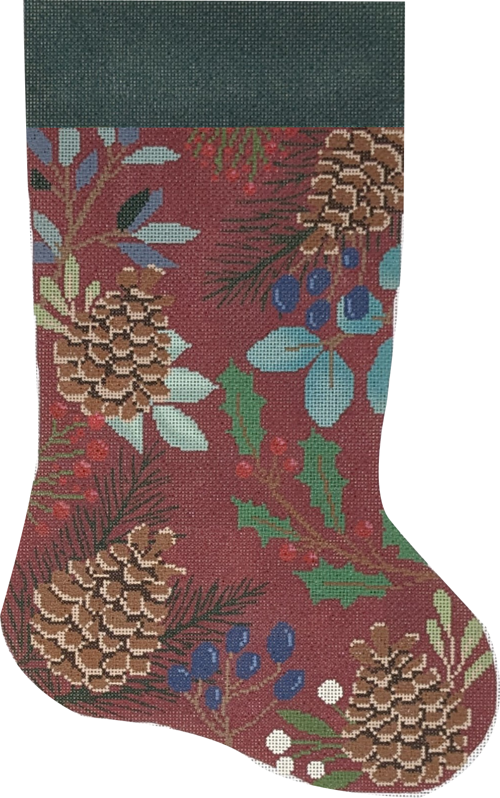 Red Stocking with Pinecones LL-ST-02C