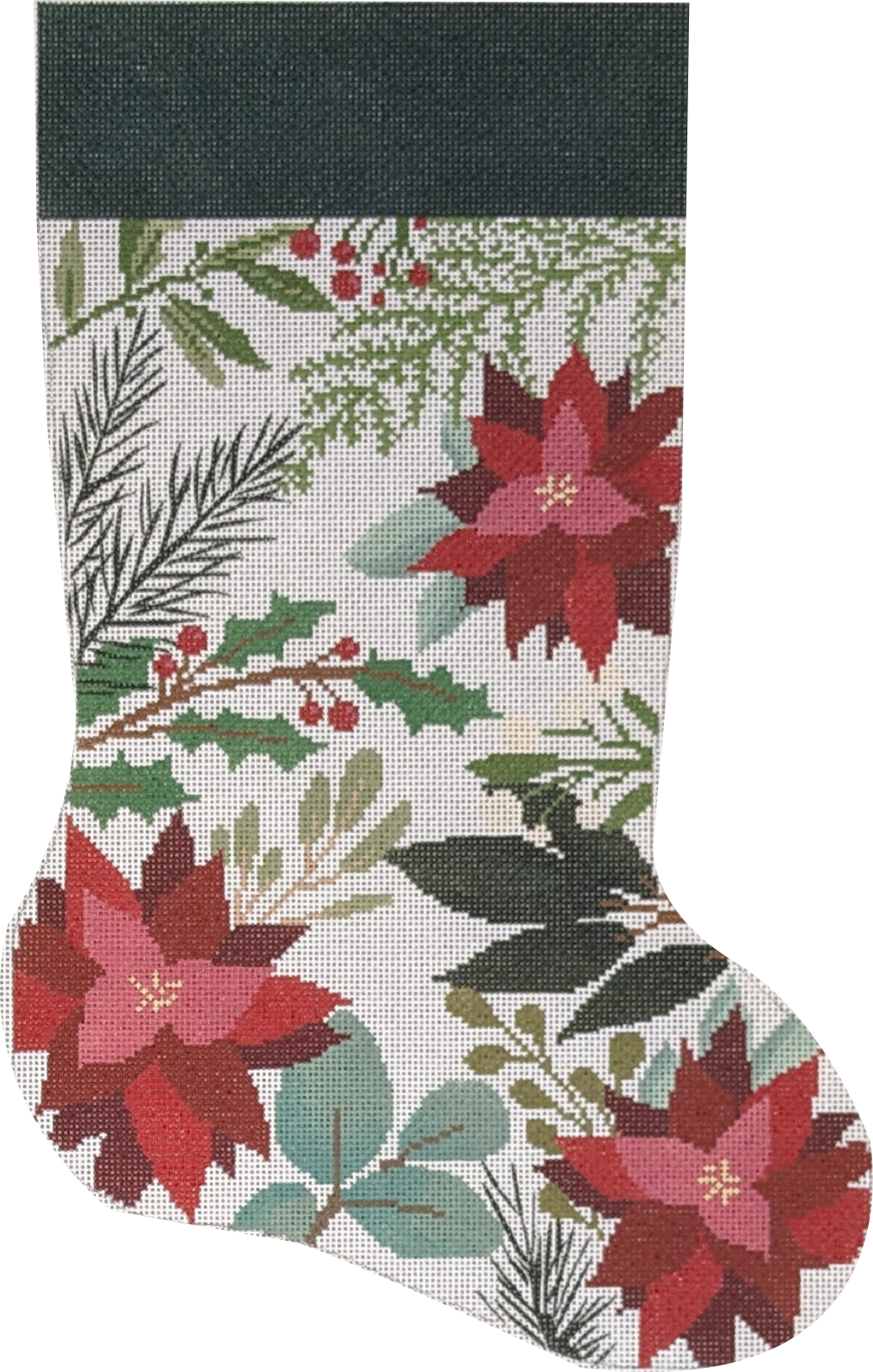 White Stocking with Red Flowers LL-ST-01A