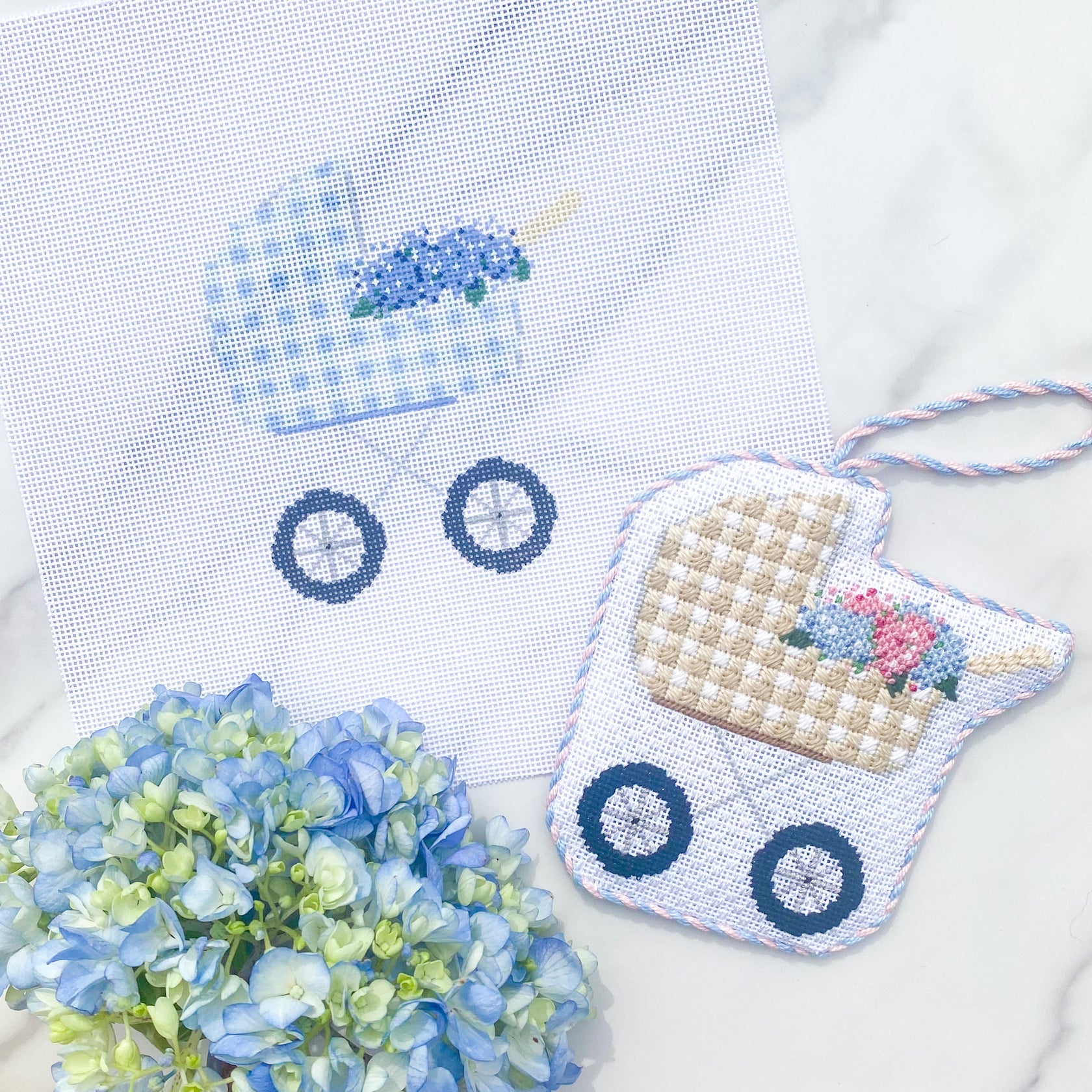 Blue Hydrangea Baby Carriage SS0100