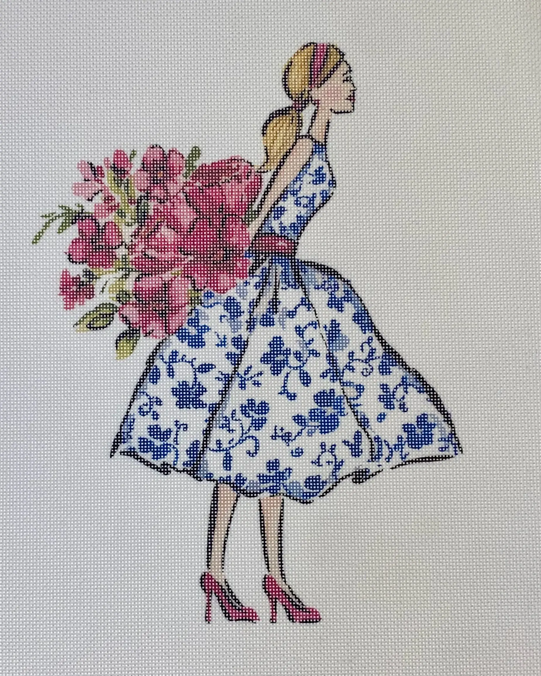 Blue White Dress ECT1126A