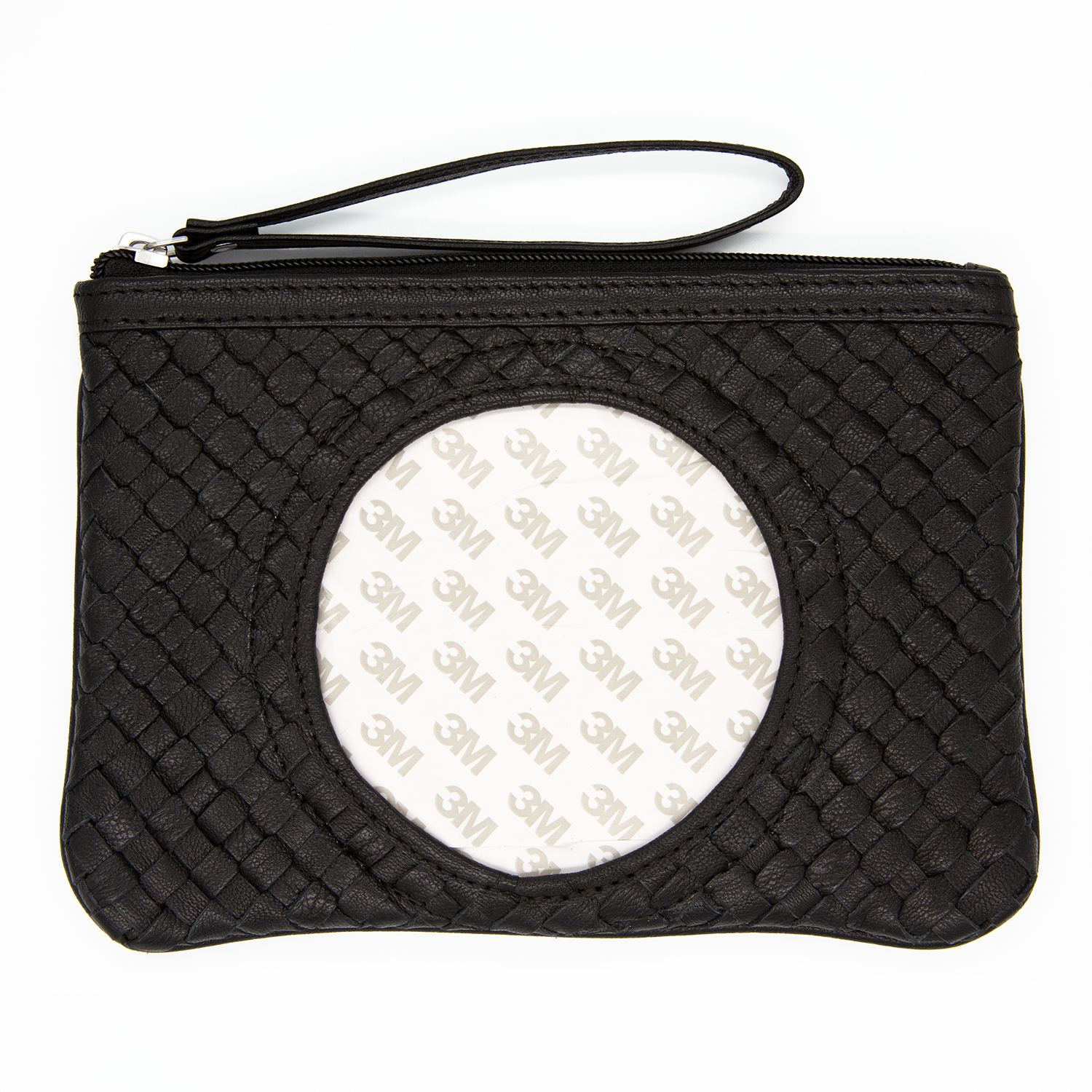 Leather Woven Clutch Round Insert