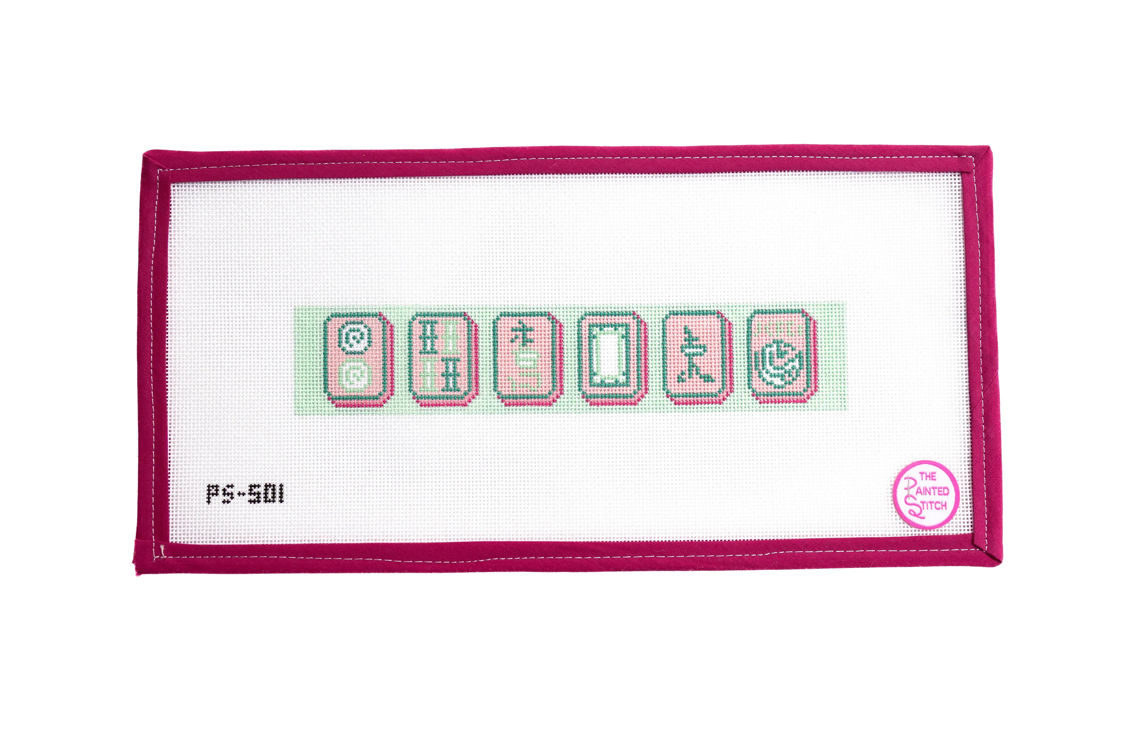 Mahjong Tiles Keyfob Pink and Green PS501
