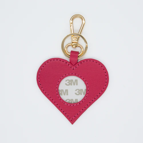 Self Finishing Key Fob Hot Pink Heart