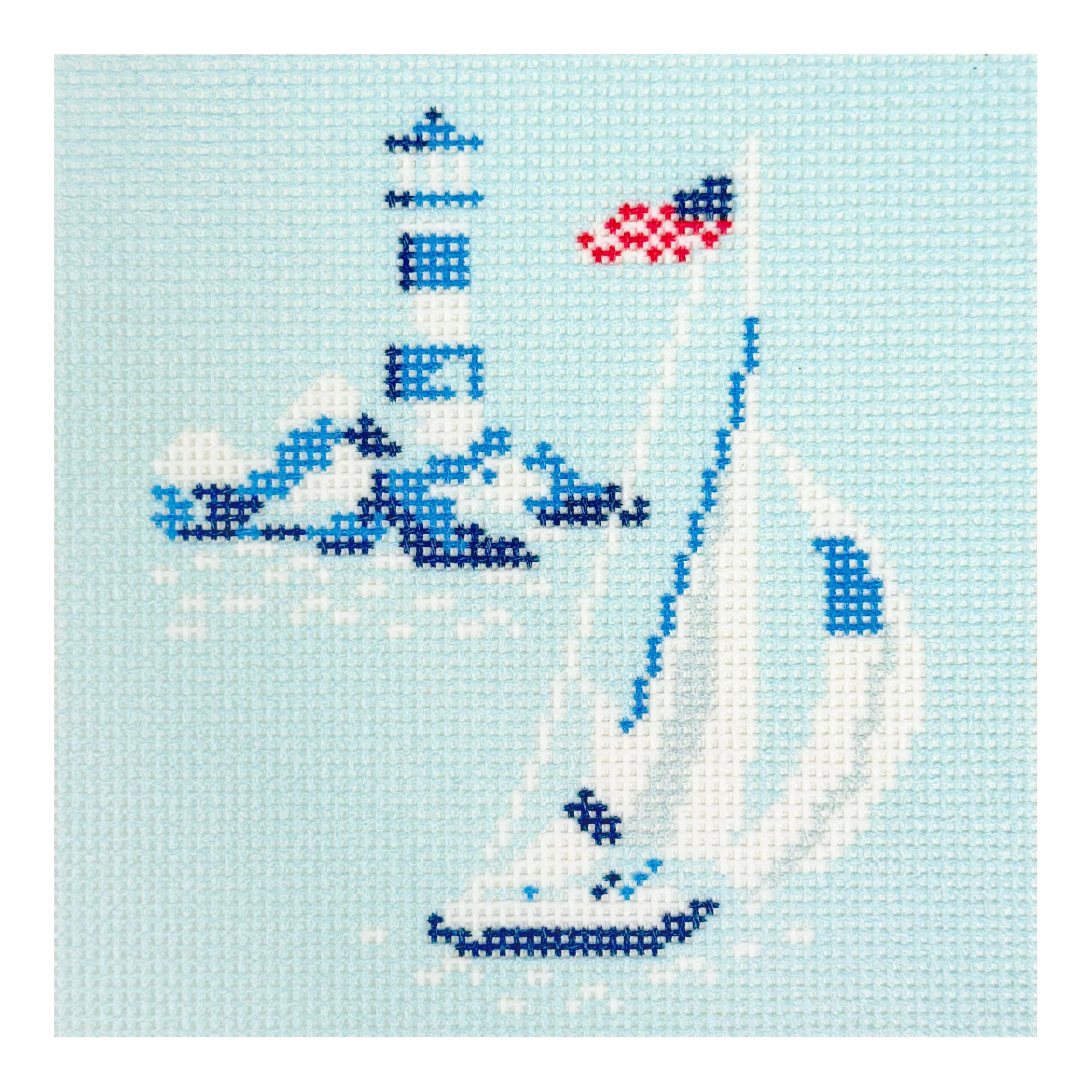 Regatta Coaster Sailboat and Lighthouse NTG KB242