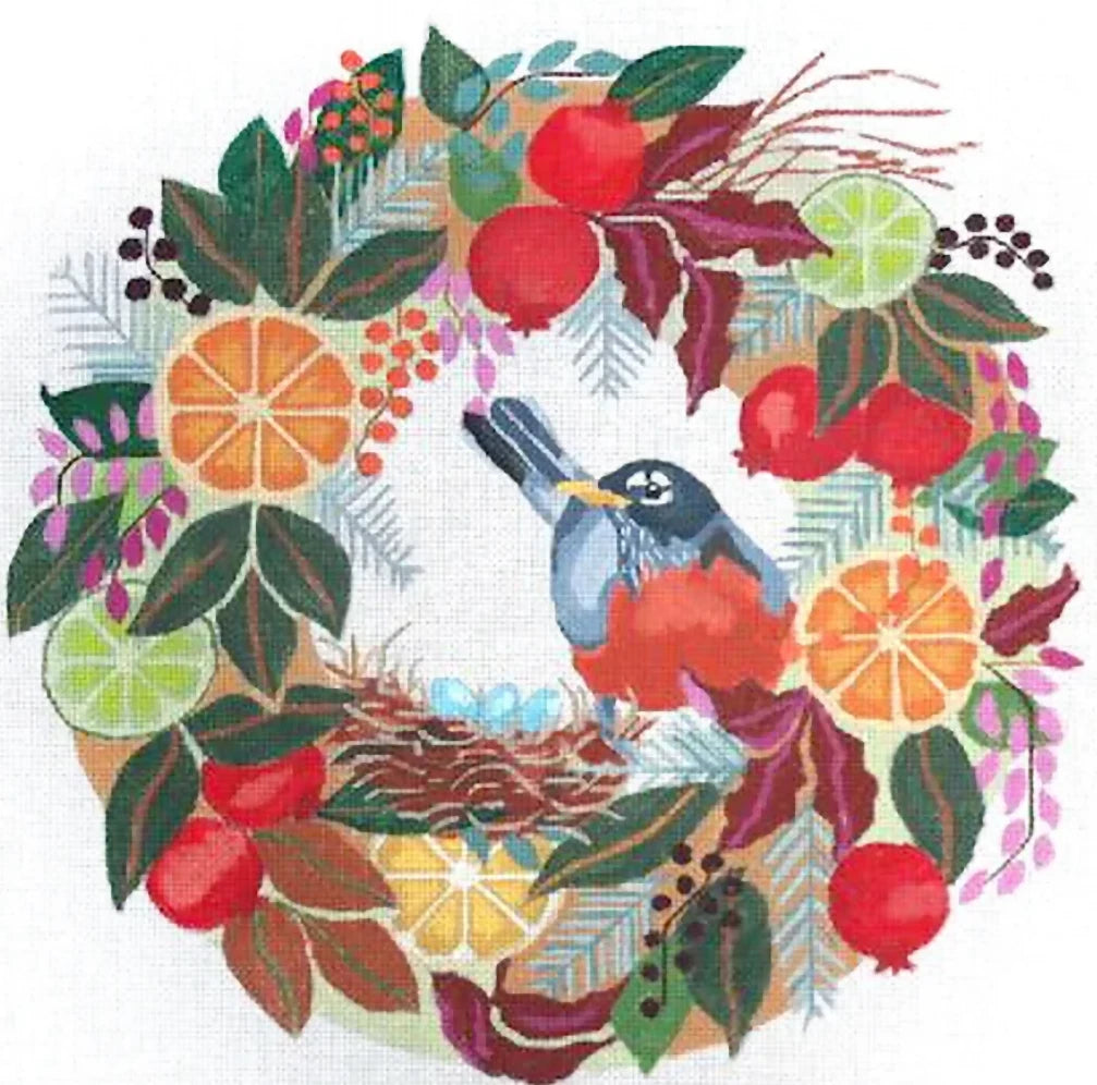 Robin in Wreath B370