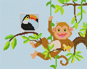 Monkey In Tree Tooth Fairy Pillow S-238