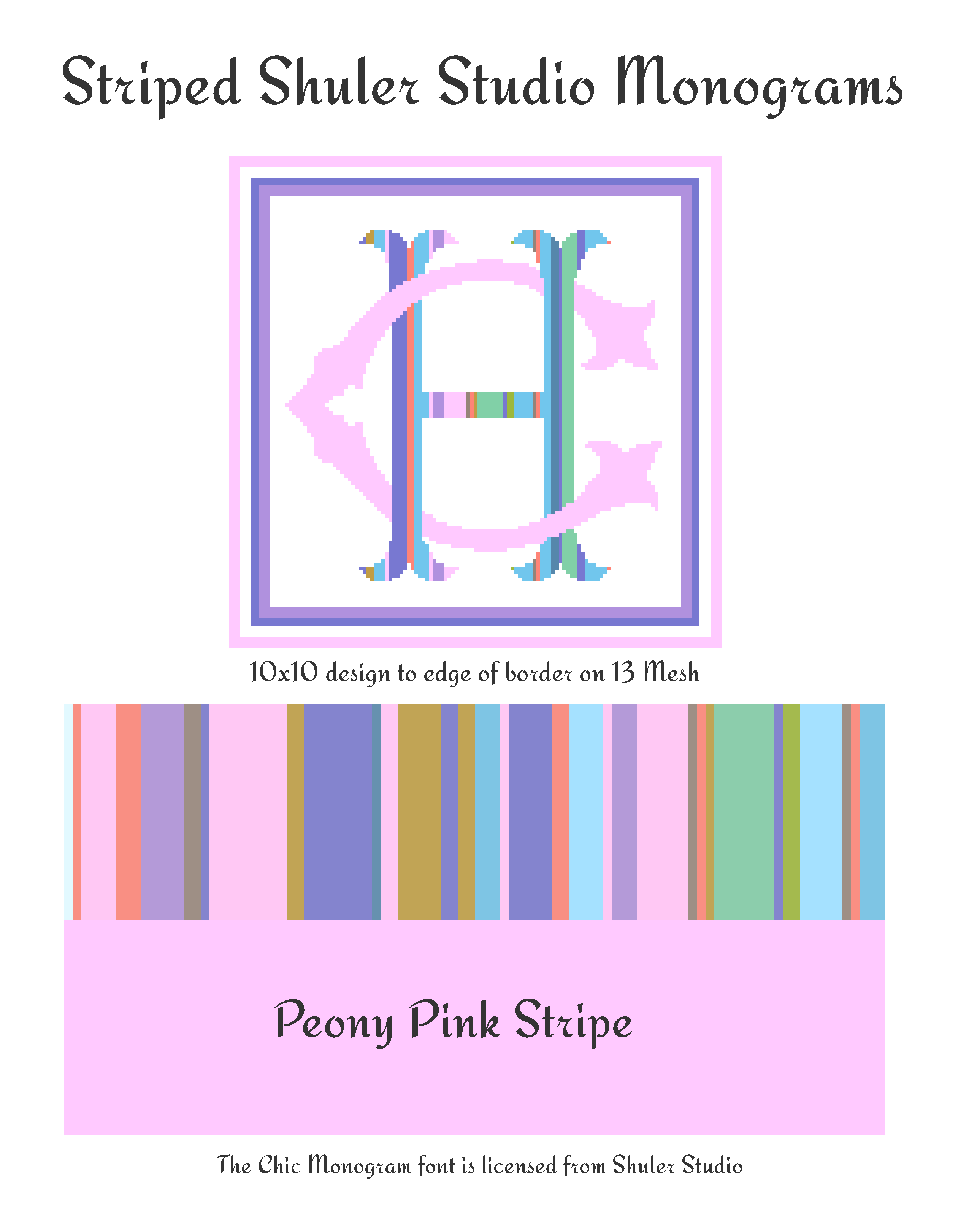 Shuler Stripe Monogram — Needlepoint Junction