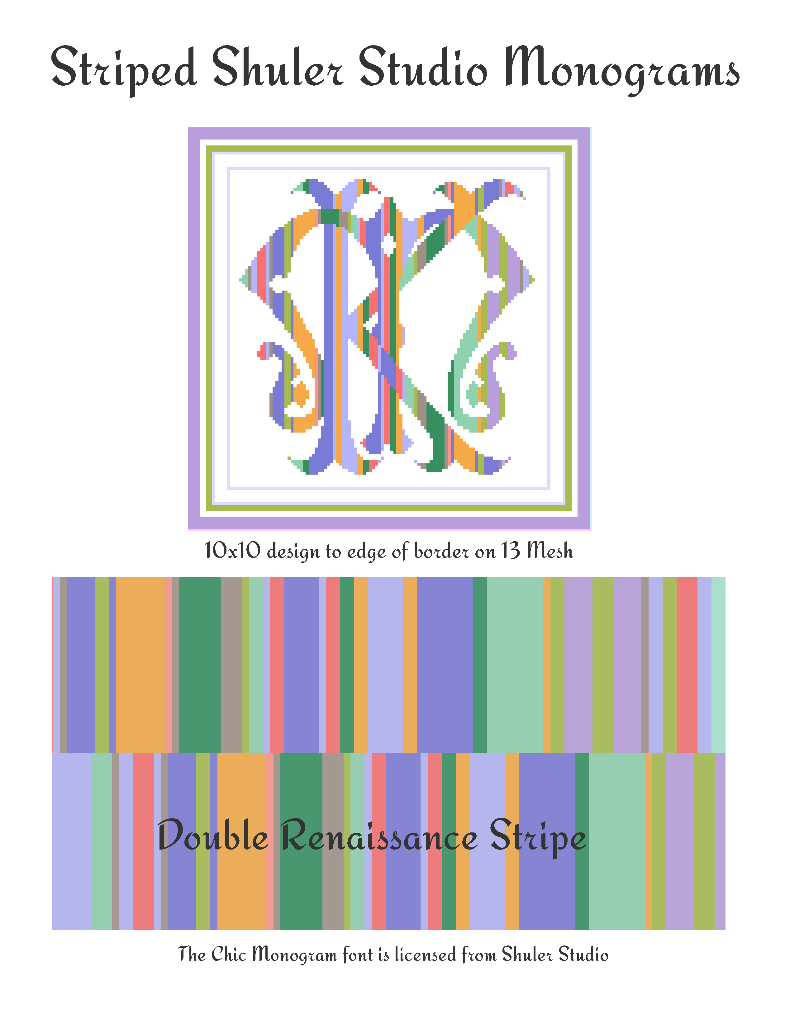 Shuler Stripe Monogram — Needlepoint Junction