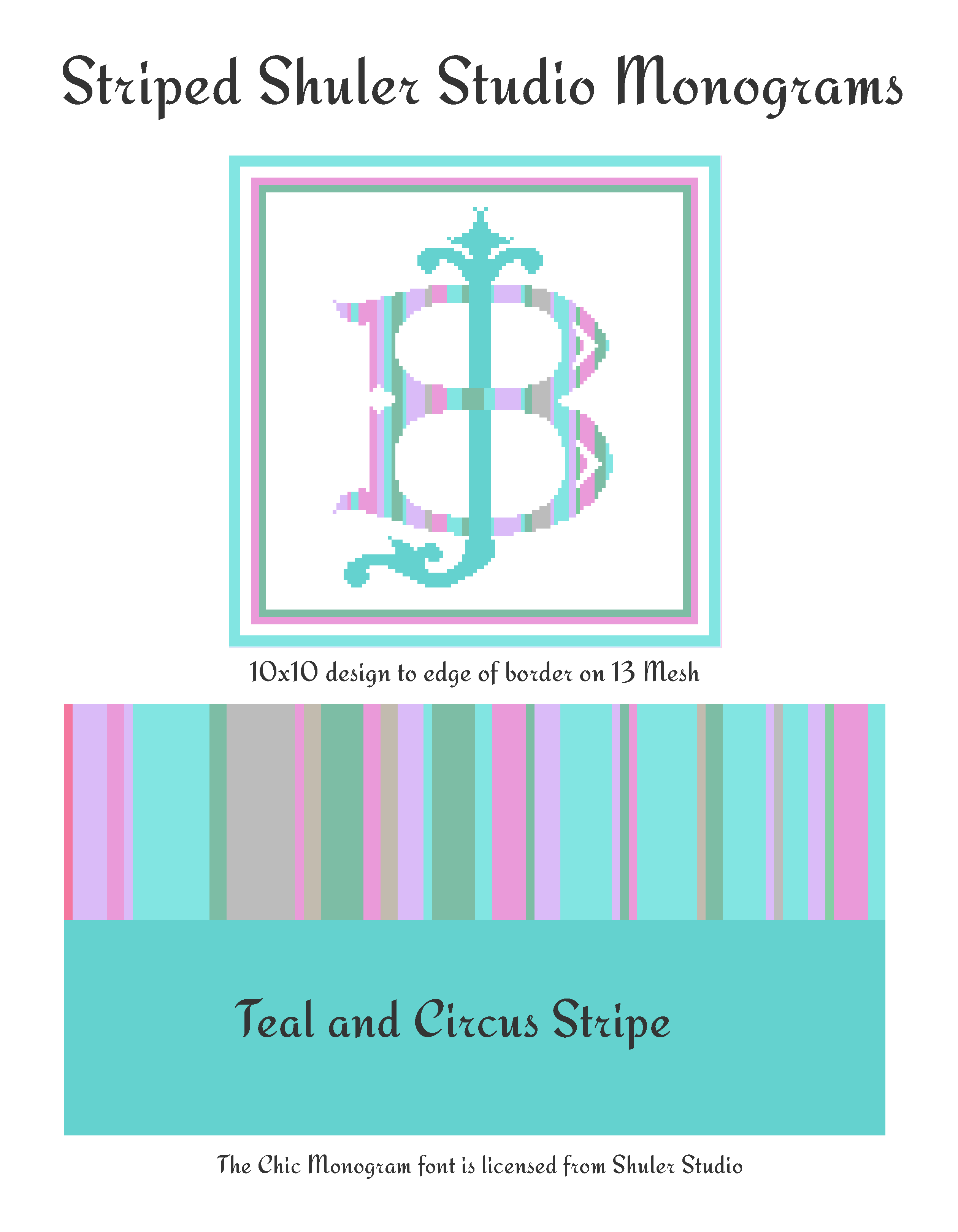 Shuler Stripe Monogram — Needlepoint Junction