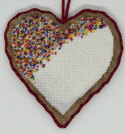Sprinkle Heart Cookie w/Stitch Guide LL-C-010