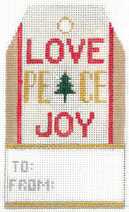Love Peace Joy Gift Tag XO-198c