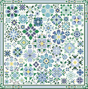 Blue - Flower a Day Collection Cross Stitch Chart