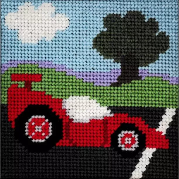 Little Moon Quickpoint Kit –Race Car by Sandra Gilmore Trunk Show