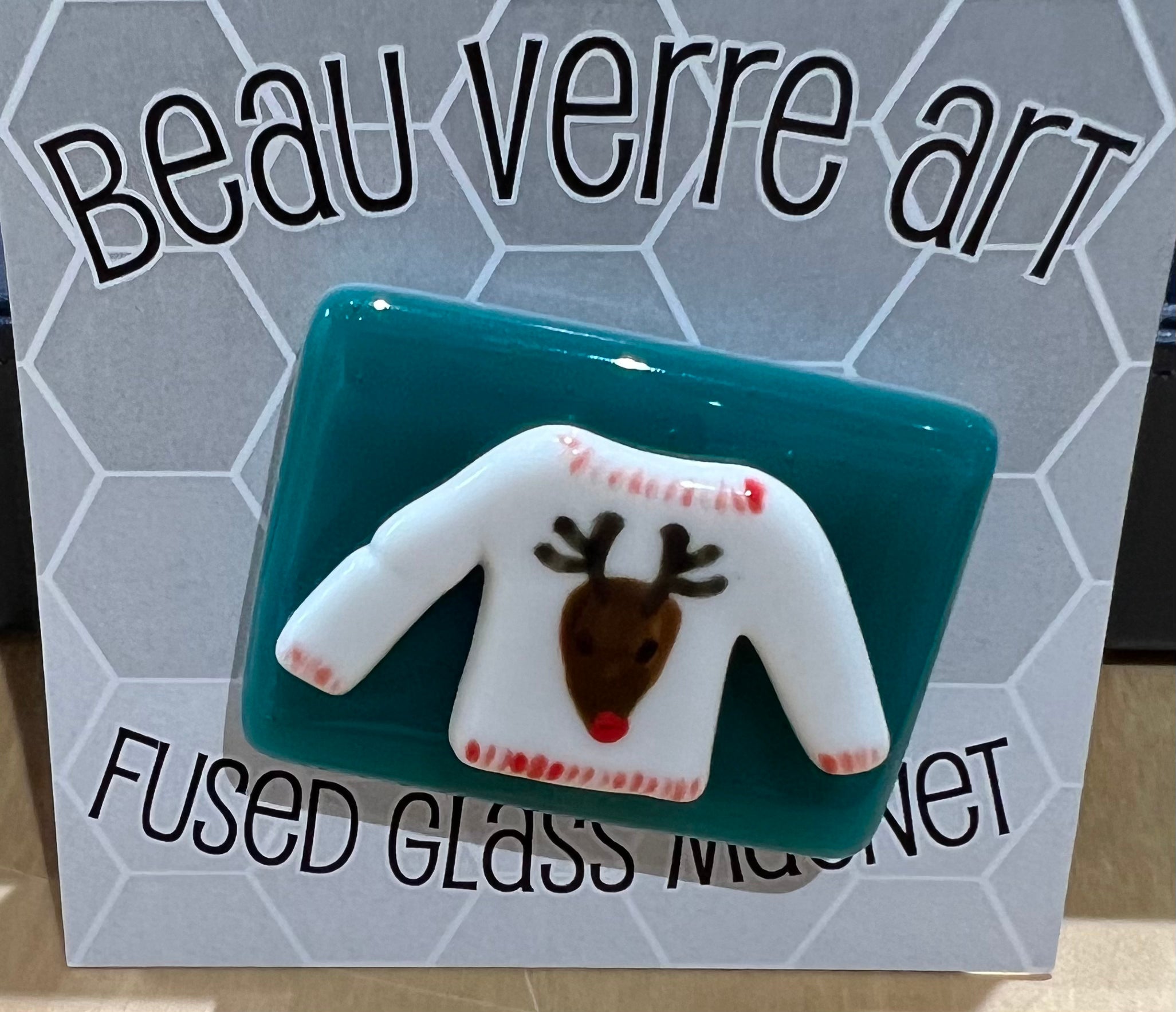 Beau Verre Art Needle Minders Rudolph