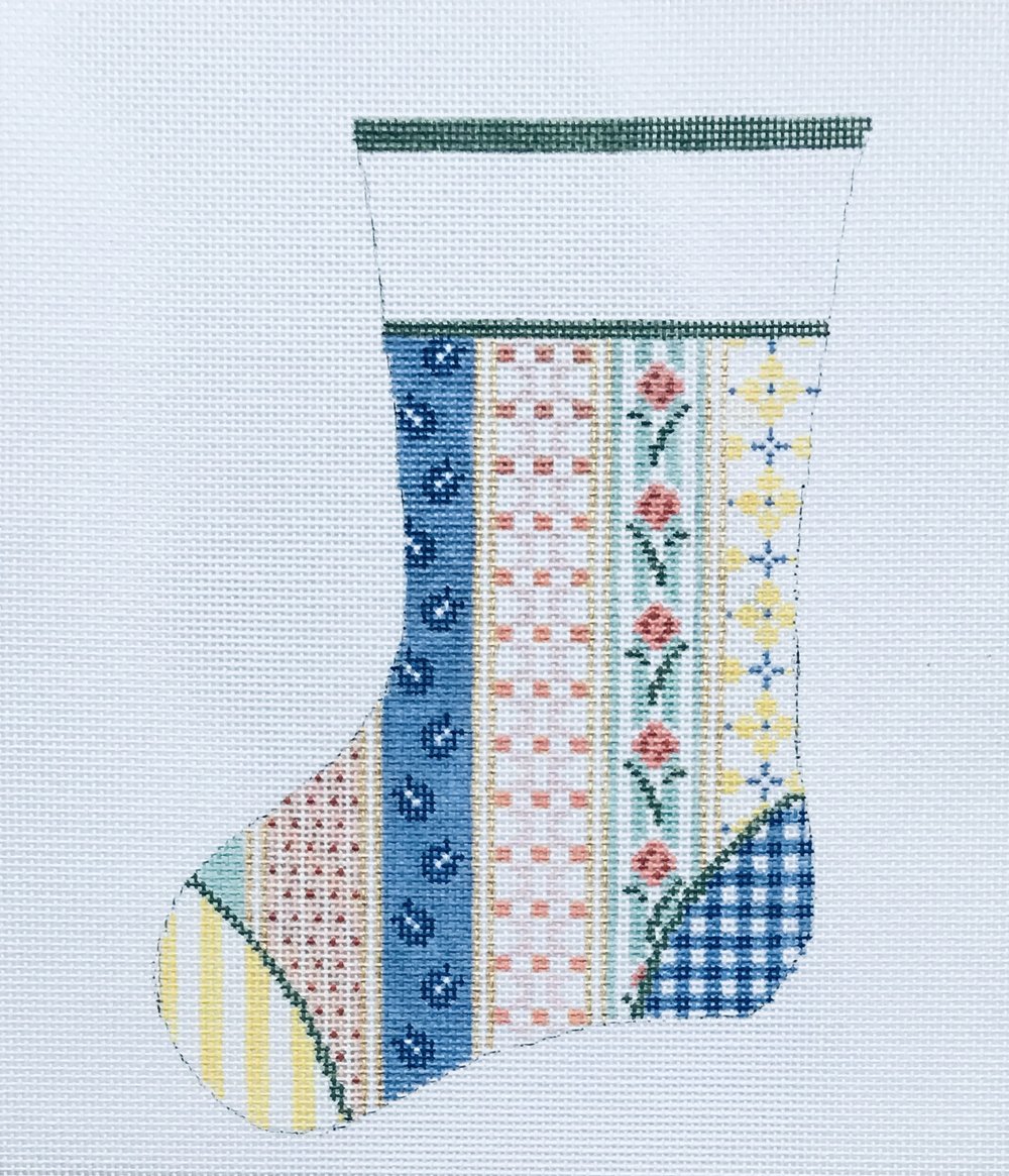 Vintage Quilt  Mini Stocking 25B