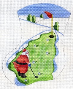 Santa Golfing on Christmas Tree Green MX-107 Tmc Trunk Show