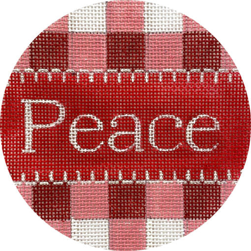 Peace Red Gingham  Round X435