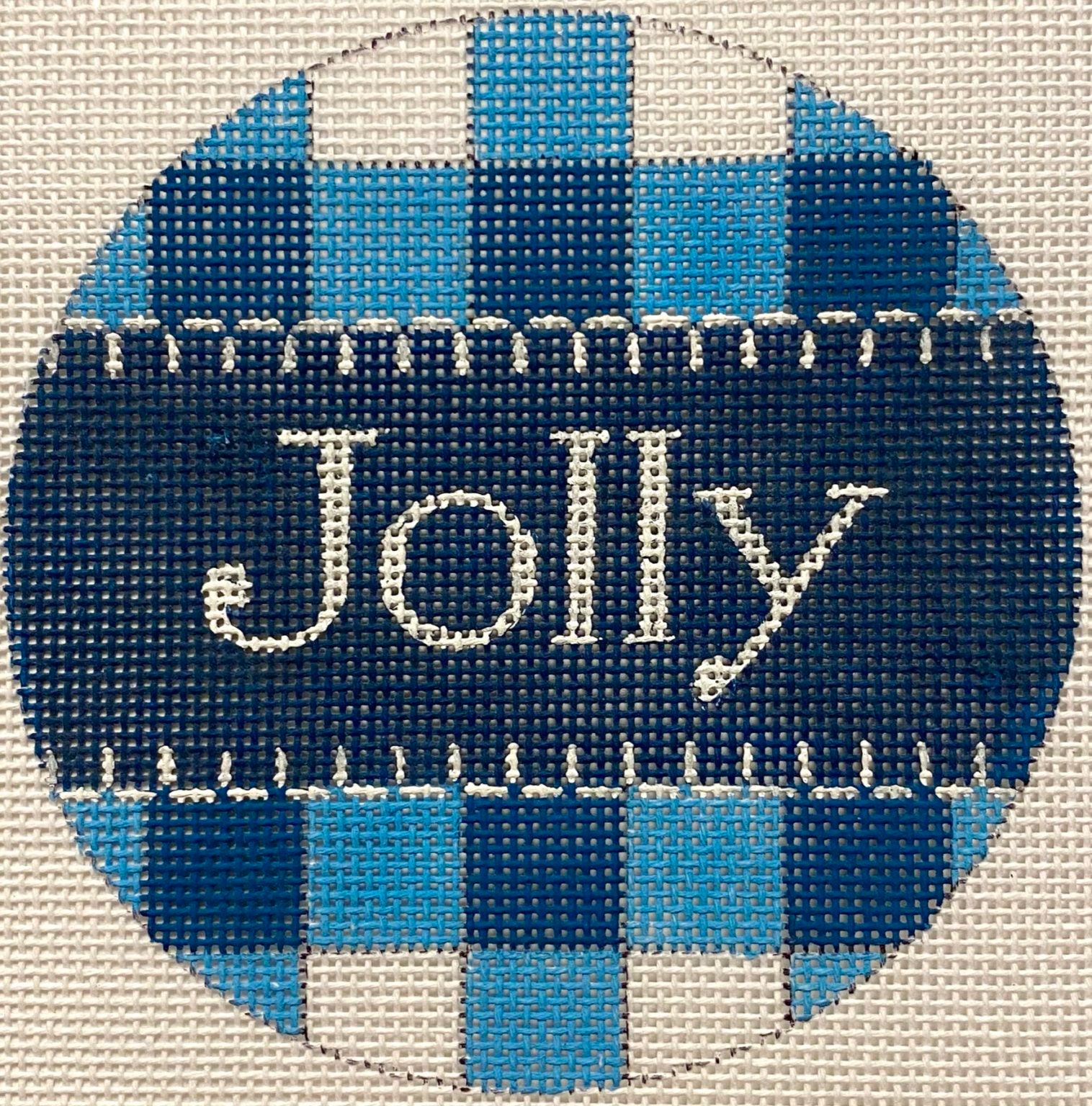 Jolly Blue Gingham Round X461