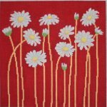 White Daisies on Red ASIT 055