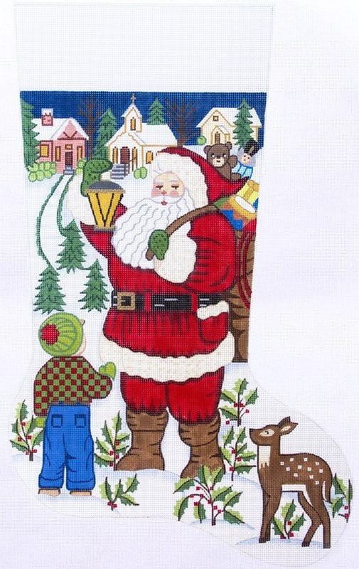 Santa and Reindeer Stocking CS7302