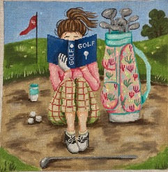 Stitching Golfing  Girl P290