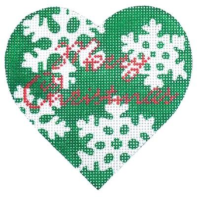 Green Snowflake Heart KB058